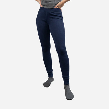 Women's Alpaca Wool Leggings: 300 Lightweight color navy blue
