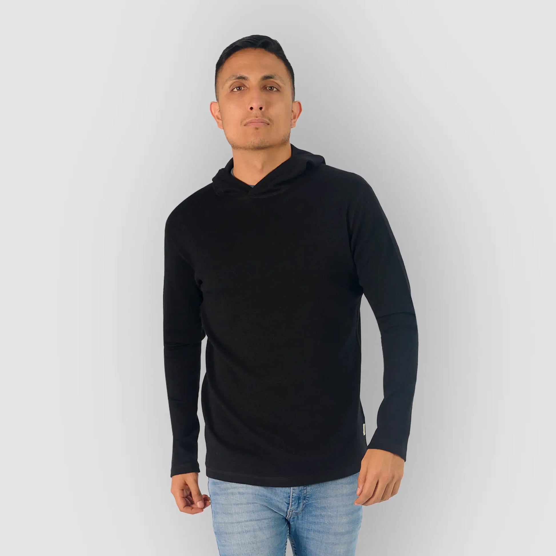 Mens black overhead hoodie on sale