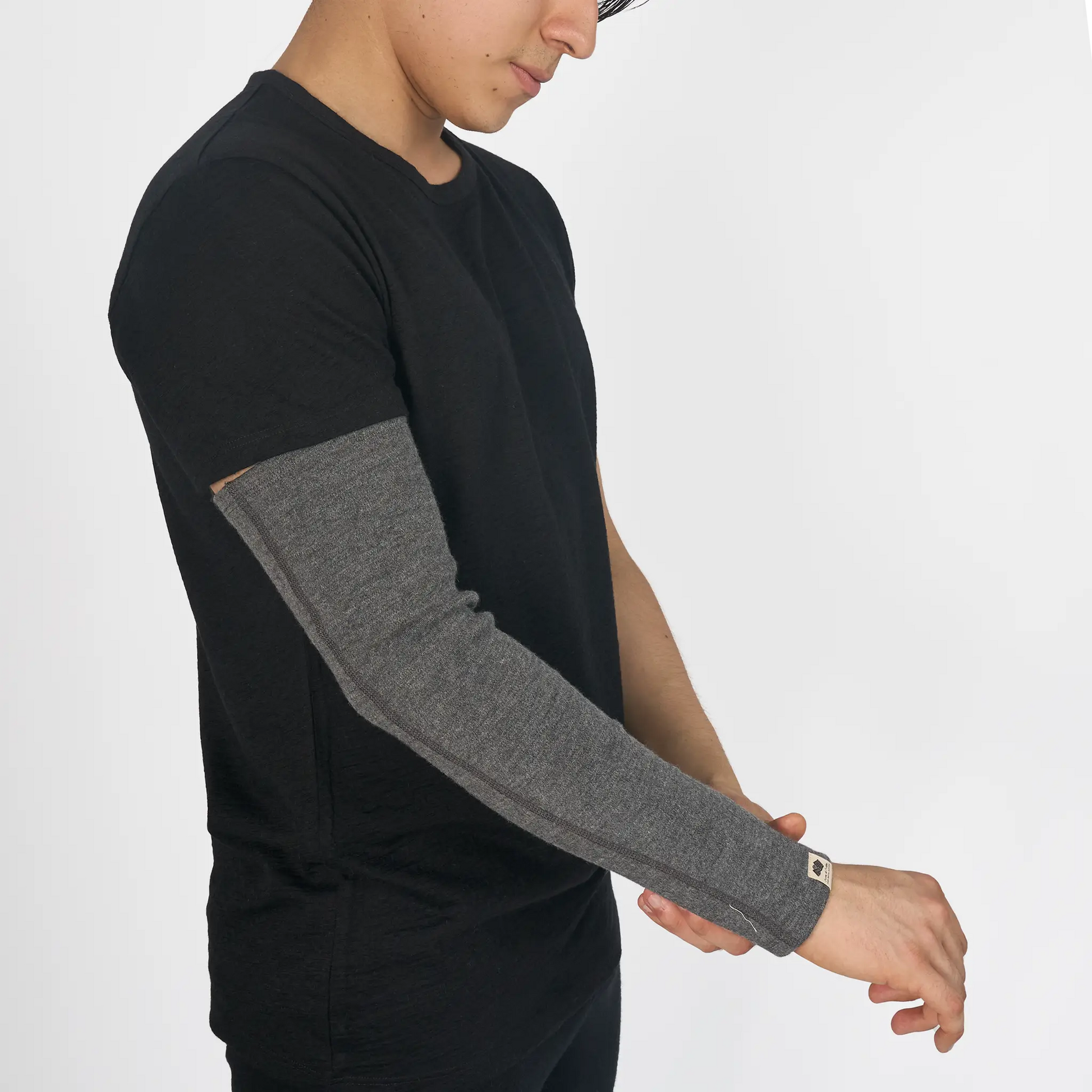 mens wool sleeve midweight color gray