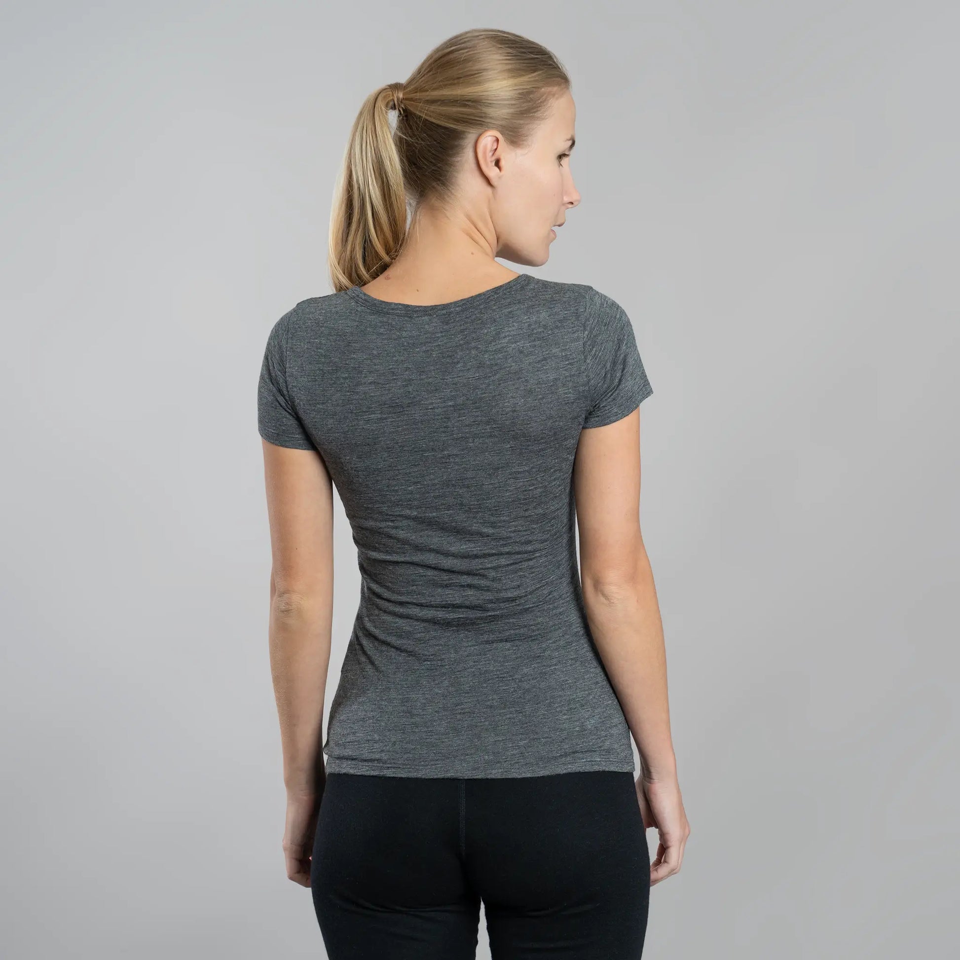 Women's Alpaca Wool T-Shirt: 160 Ultralight V-Neck color Gray