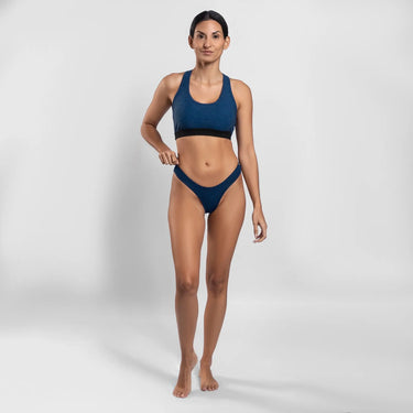 womens low impact dye thong color natural blue