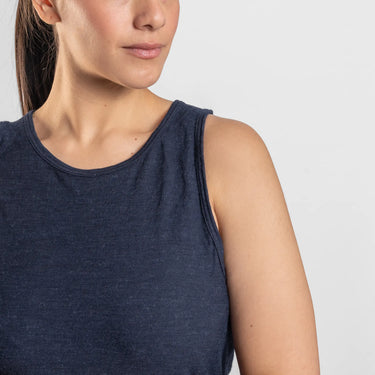 womens plastic free running tank top ultralight color navy blue