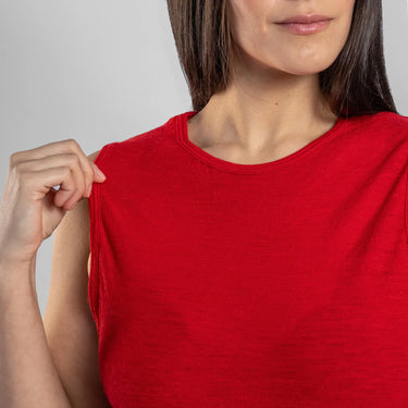 womens sustainable brand crop tank ultralight color red