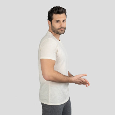 mens any activity crew neck tshirt color natural white