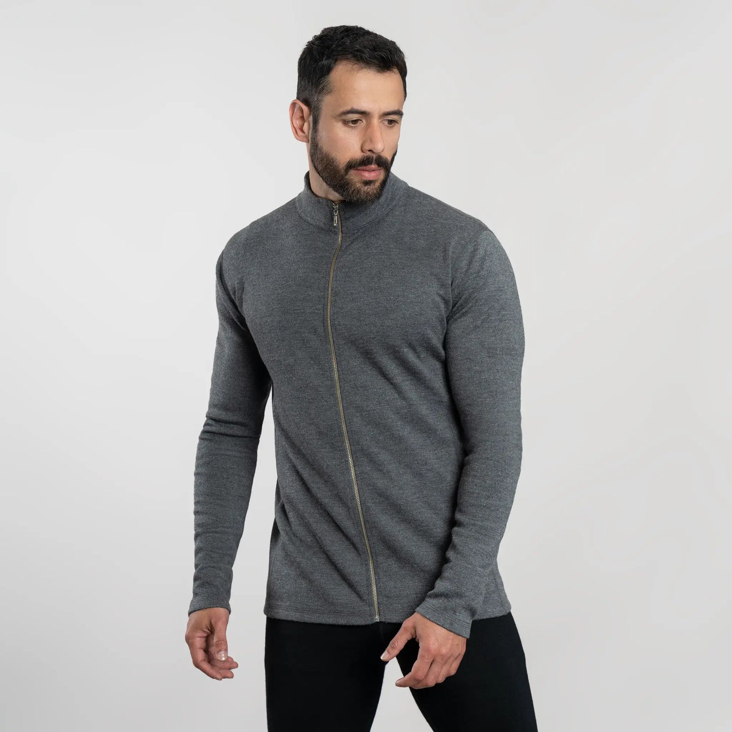 mens warmest jacket full zip color gray