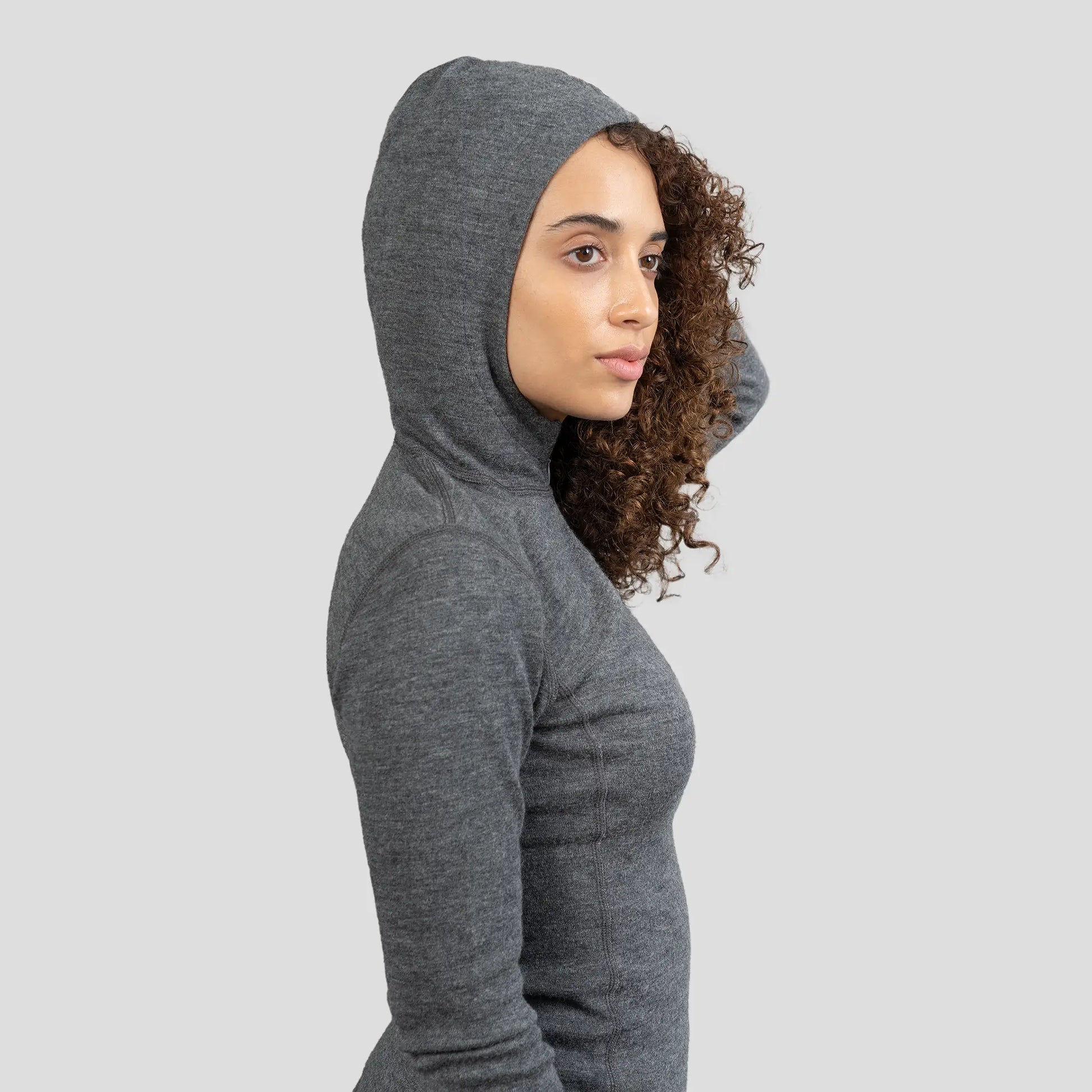 womens antiodor baselayer hoodie halfzip color gray