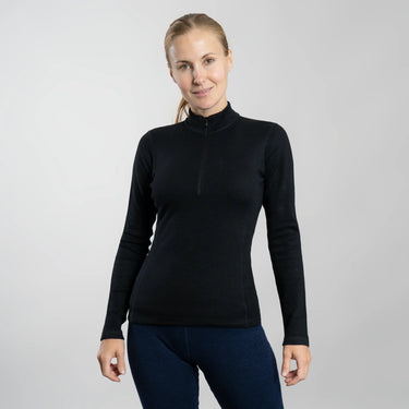 womens ecological baselayer half zip color black
