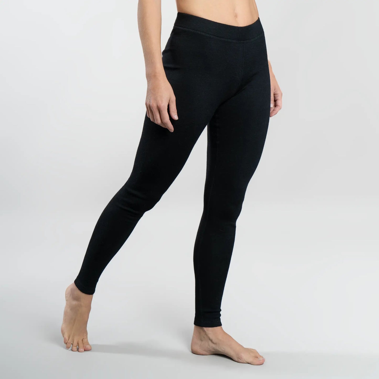 womens functional wool leggings midweight color black