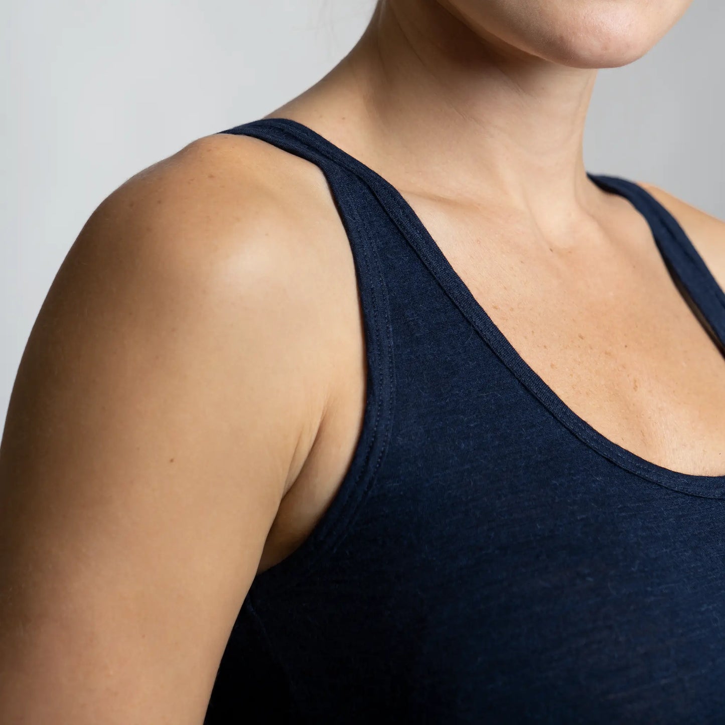 womens sustainable brand tank top ultralight color navy blue